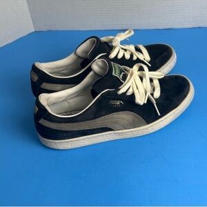 Puma Classic Black Suede Sneakers with White Laces